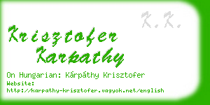 krisztofer karpathy business card